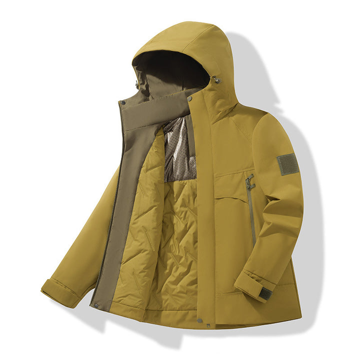 Unisex Isolierte Softshell-Parka mit abnehmbarer Kapuze und Thermofutter Drune