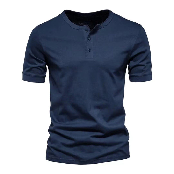 Herren Kurzarm-Henley-Shirt mit praktischer Knopfleiste und bequemer Passform Drune