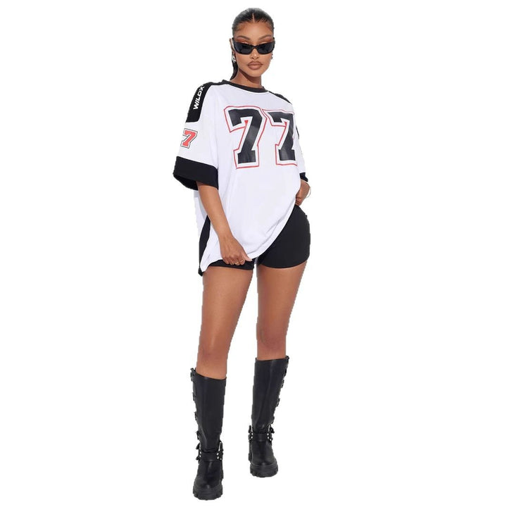 Damen Übergröße Grafik Sporttrikot Drune