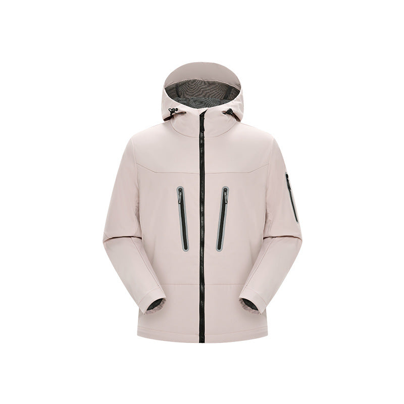 Herren Multifunktions-Softshelljacke mit ergonomischem Wetterschutz, verstellbarer Kapuze und senkrechten Reißverschlusstaschen Drune
