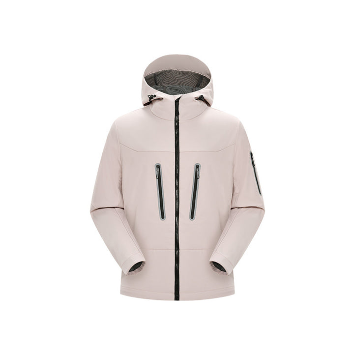 Herren Multifunktions-Softshelljacke mit ergonomischem Wetterschutz, verstellbarer Kapuze und senkrechten Reißverschlusstaschen Drune