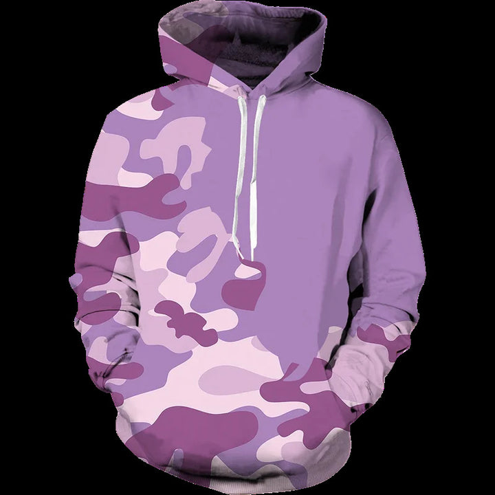 Damen Lässiger Kapuzenpullover mit Camouflage-Design Drune