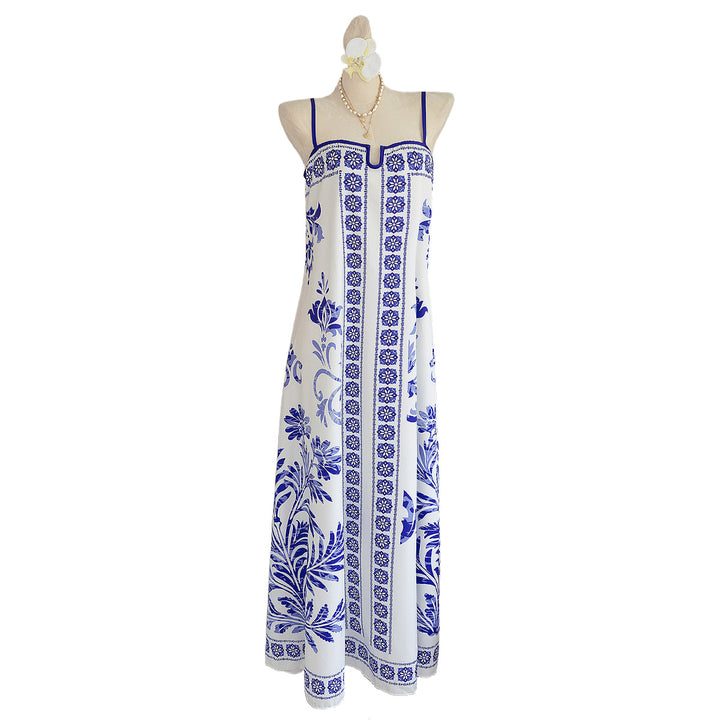Damen Sommerkleid mit floralen Mustern und leichter luftiger Passform Drune