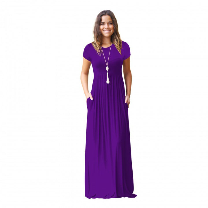 Damen Maxikleid mit praktischen Taschen und modisch fließendem Schnitt Drune