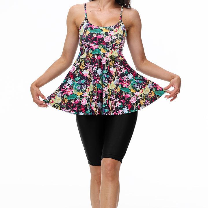Damen Tankini mit floralem Schnitt und figurbetonenden Shorts Drune
