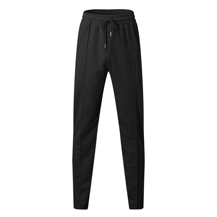 Herren nan strukturiertes Jogginghose mit elastischem Tunnelzug, formgebender Bügelfalte und tapered Bein Drune