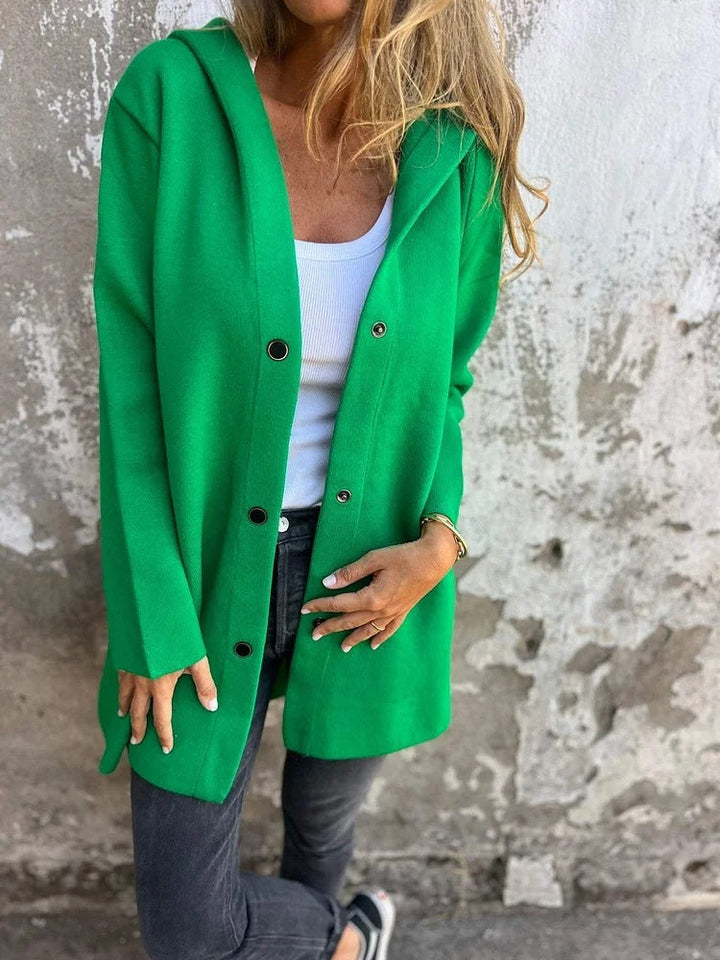 Drune | Einfarbige Mid Length Strickjacke