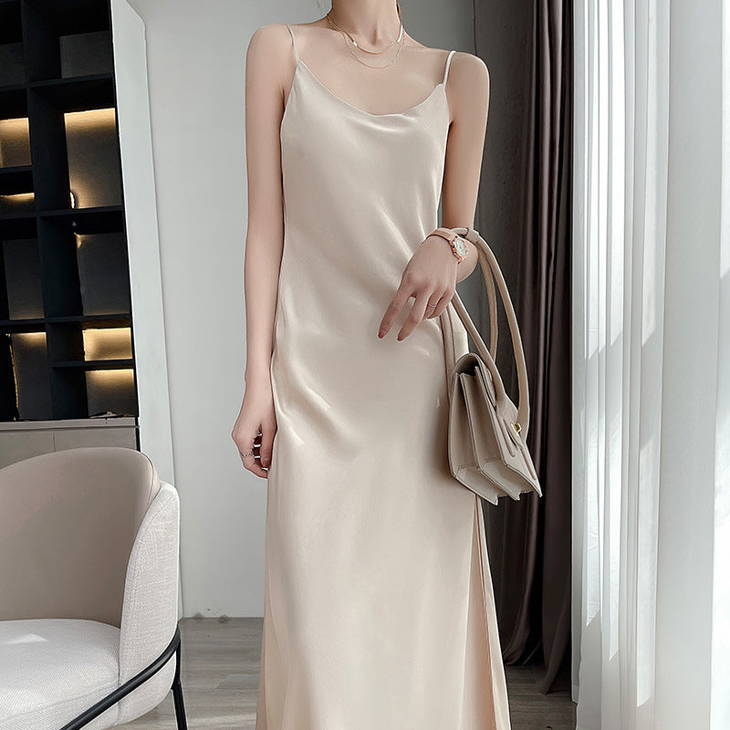 Damen Maxikleid mit Satin-Finish Drune