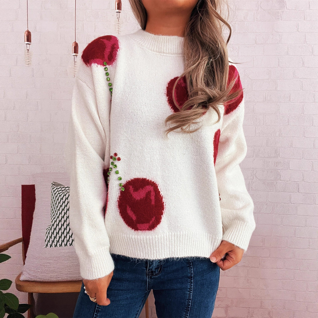 Damen Strickpullover mit kreativem Herzmotiv und weichem Material Drune
