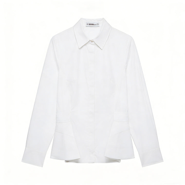 Damen Taillierter Hemdblazer mit verdeckter Knopfleiste, Eingrifftaschen und schmaler Silhouette Drune