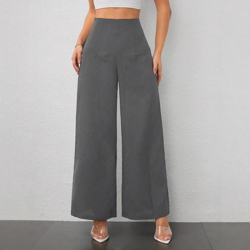 Damen elegante und fließende Hochbund-Hose Drune