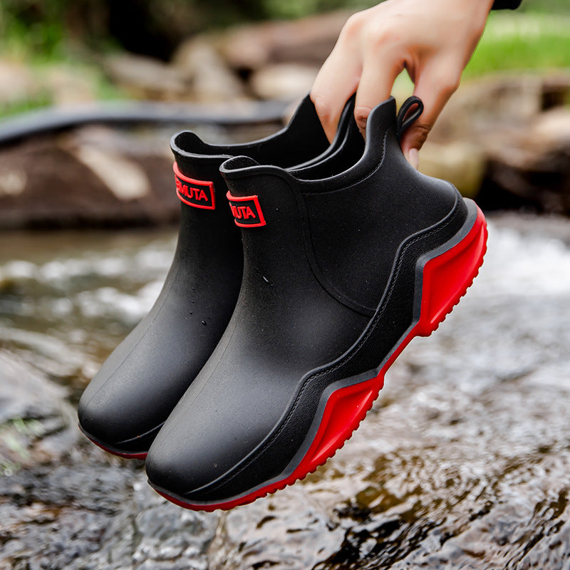 Damen wasserdichte Kurzstiefel mit faltbarem Manschettenkragen Drune
