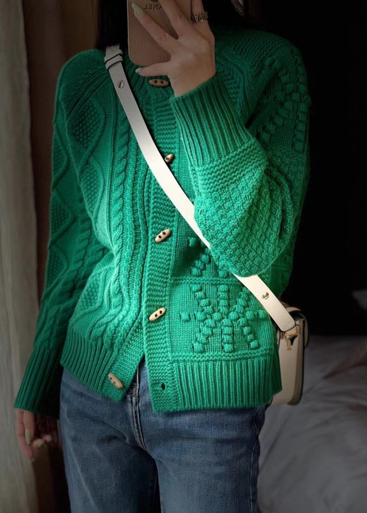 Damen Strick-Cardigan mit Zopfmuster, kastiger Oversize-Passform und Knopfleiste Drune