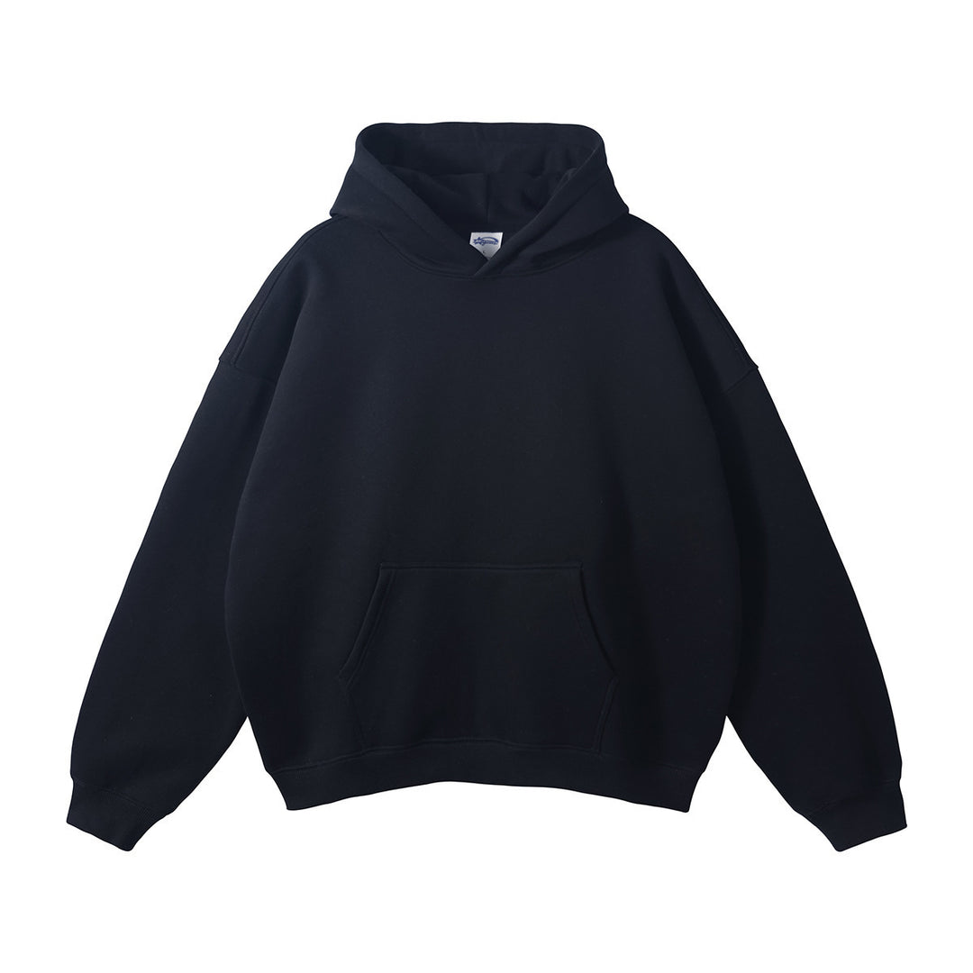 Unisex nan oversized Kapuzenpullover mit Kängurutasche und gerippten Bündchen Drune