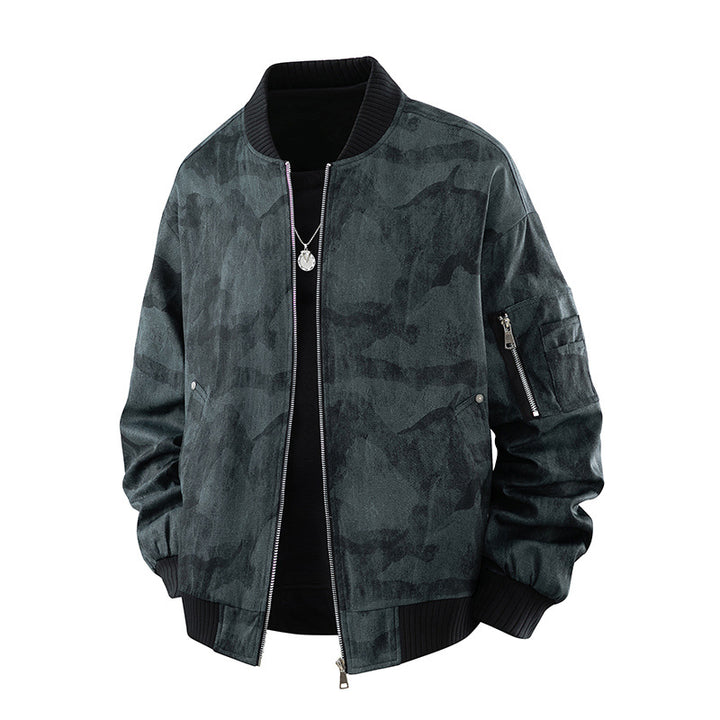 Herren Stylische Bomberjacke mit hohem Kragen