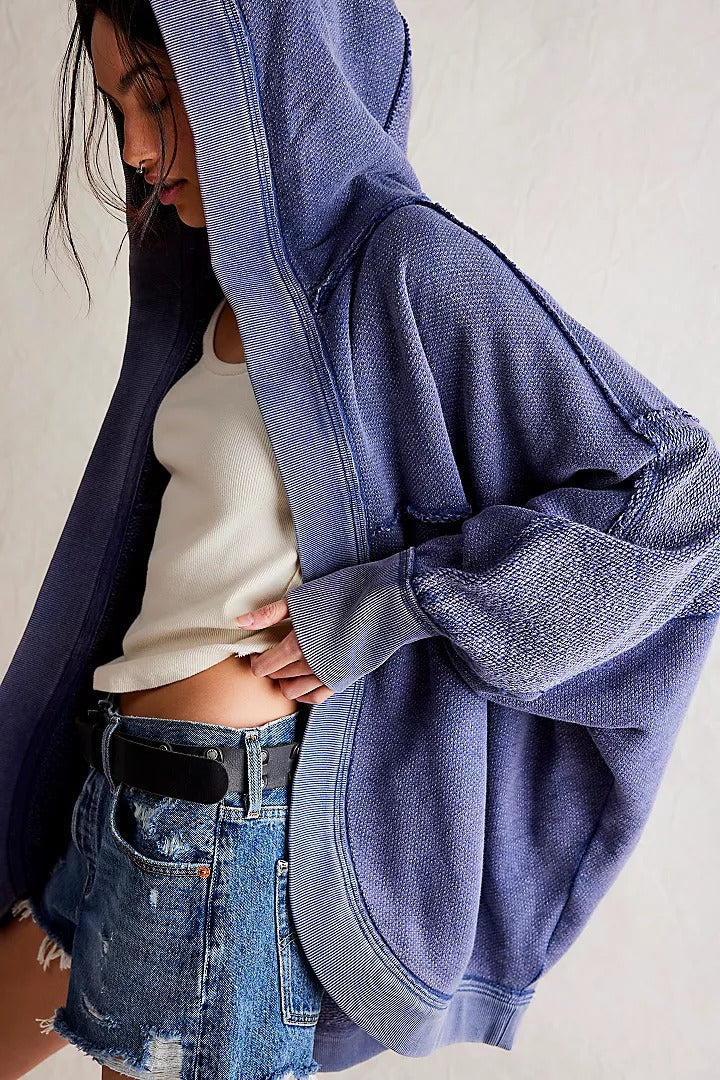 Damen Lässige Oversize Sweatjacke