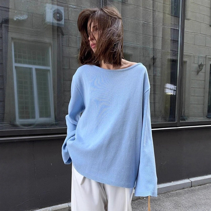 Damen Grobstrick-Kapuzenpullover aus reiner Baumwolle mit Kordelzug Drune