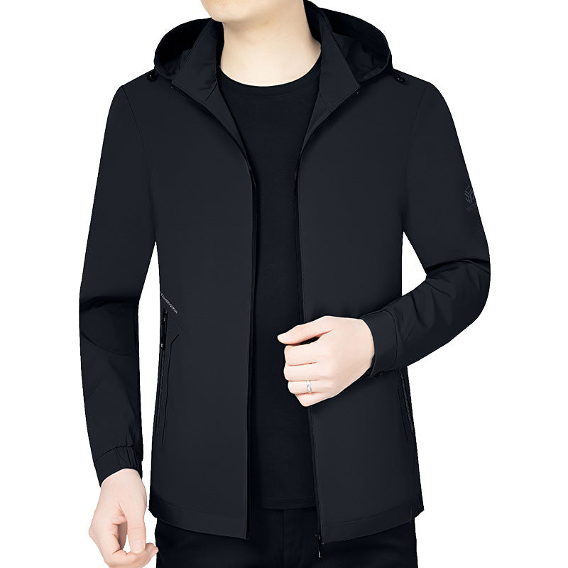 Herren Leichte Kapuzenjacke im urbanen Travel-Style mit Dreiviertelärmeln Drune