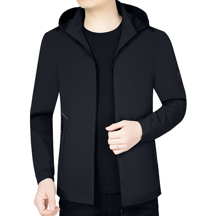 Herren Leichte Kapuzenjacke im urbanen Travel-Style mit Dreiviertelärmeln Drune