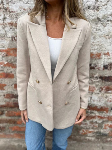 Damen eleganter und bequemer Blazer mit doppelter Knopfleiste Drune