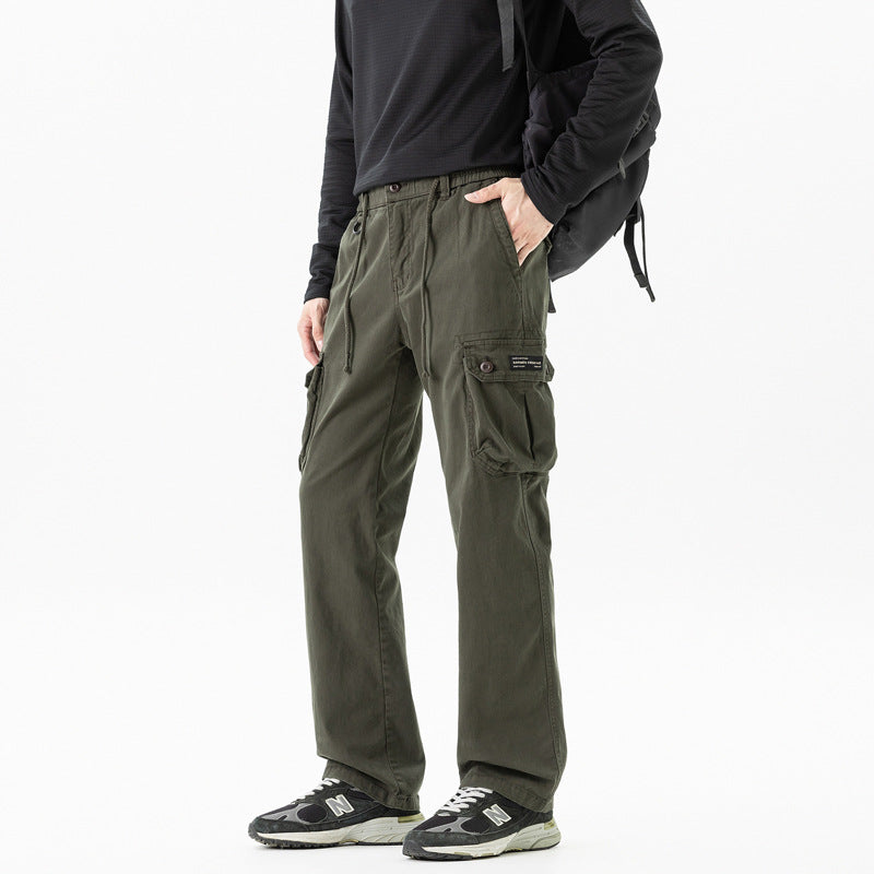 Herren Relaxed-Fit Canvas-Cargohose mit Tunnelzug, Multifach‑Taschen und Utility‑D-Ring Drune