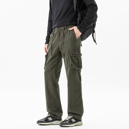 Herren Relaxed-Fit Canvas-Cargohose mit Tunnelzug, Multifach‑Taschen und Utility‑D-Ring Drune