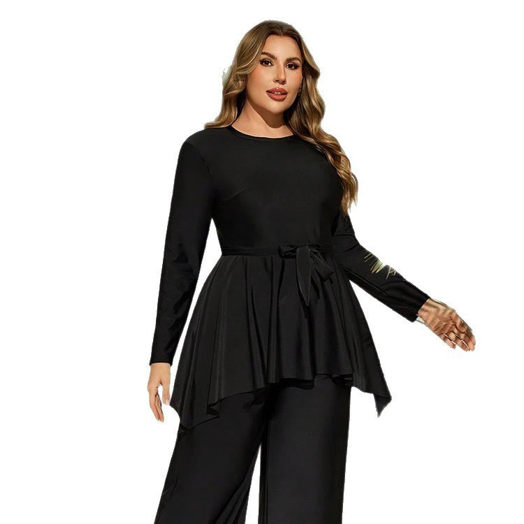 Damen eleganter Two-Piece Jumpsuit mit Wickel-Design Drune