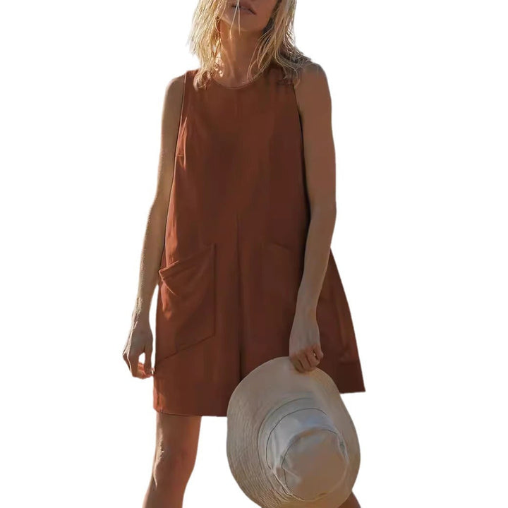 Damen Lässiger Jumpsuit mit praktischen Taschen und weit geschnittenem Design Drune