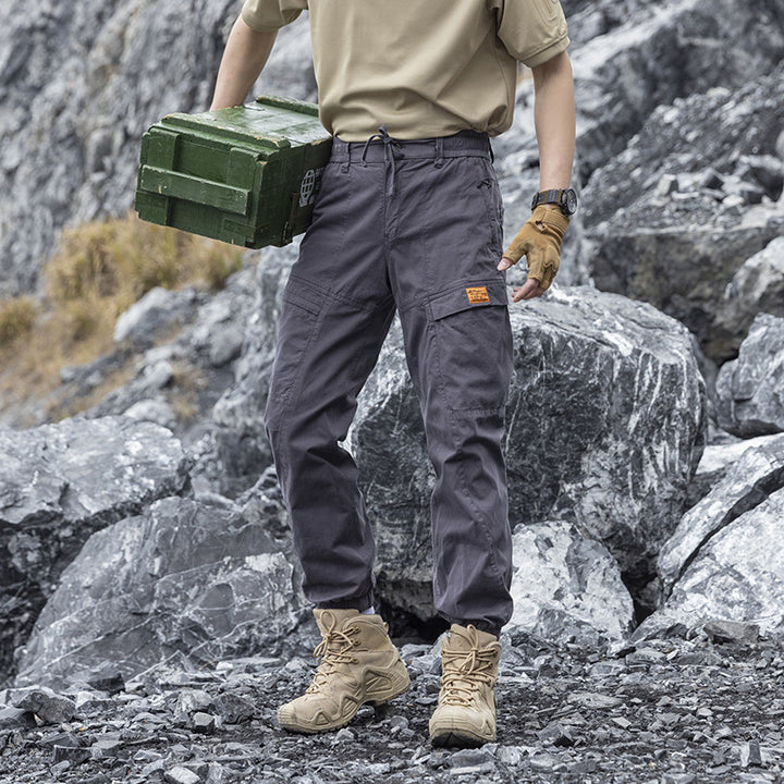 Herren Abenteuer‑Cargojogger aus Ripstop‑Baumwollmix mit Elastischem Bund, Knieeinsätzen und Multifachtaschen Drune