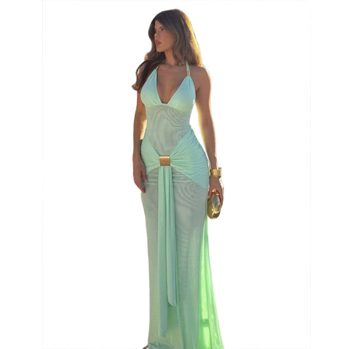 Damen Elegantes Maxikleid mit raffiniertem Wickeldesign Drune