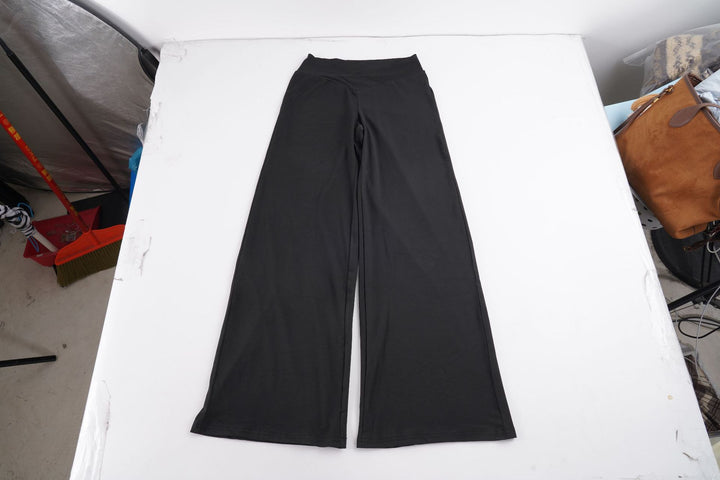 Damen Weite Palazzo-Hose mit V-Bund, Stretch-Jersey und hoher Taille Drune