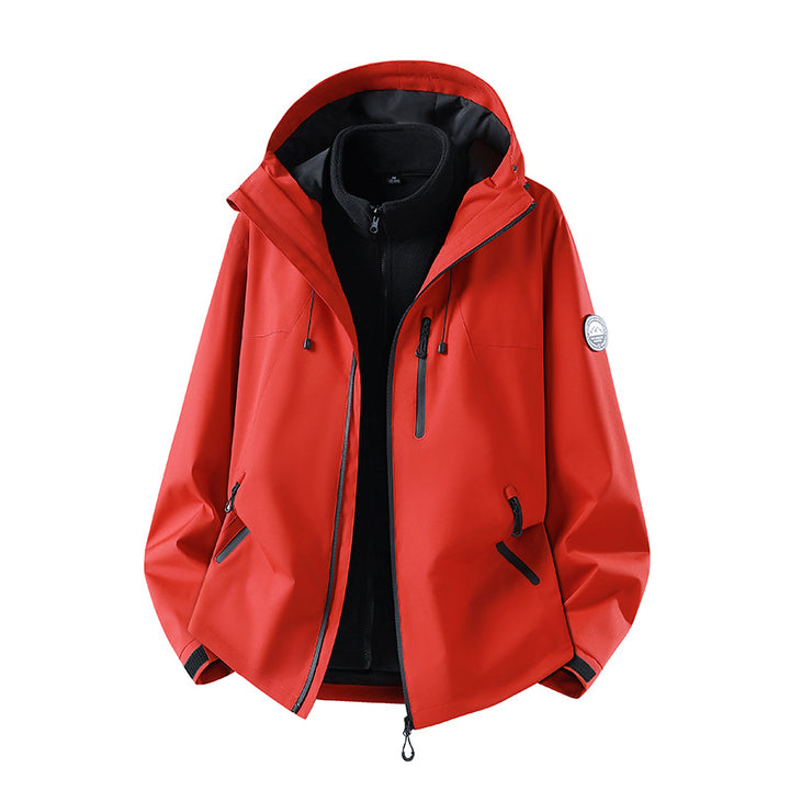 Herren dreiteilige Softshell-Outdoorjacke mit abnehmbarem Fleecefutter und Kapuze Drune