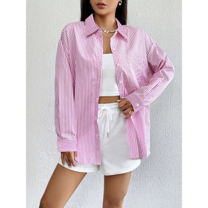 Damen Oversize Hemd mit feinen Streifen Drune
