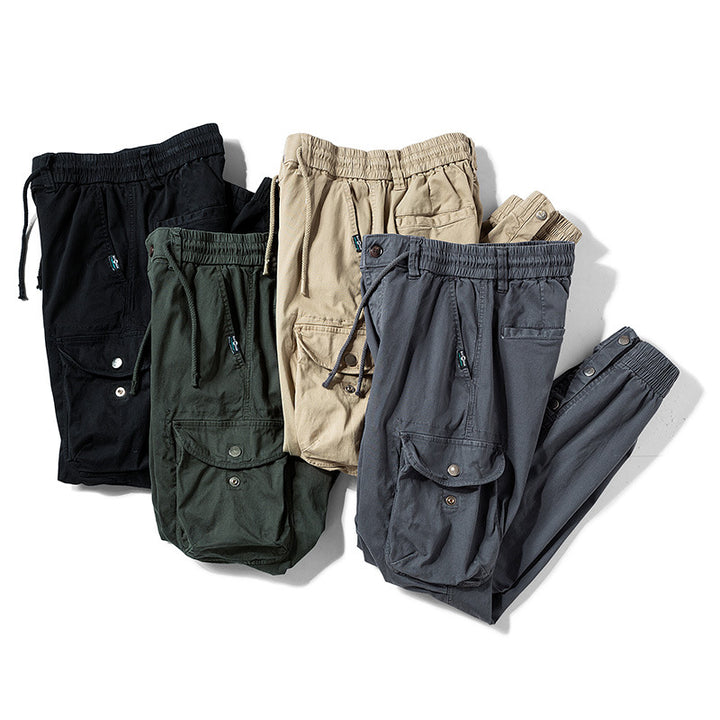 Herren Cargo-Joggerhose im Utility-Look mit elastischem Bund, Mehrfach-Taschen und gerippten Beinabschlüssen Drune