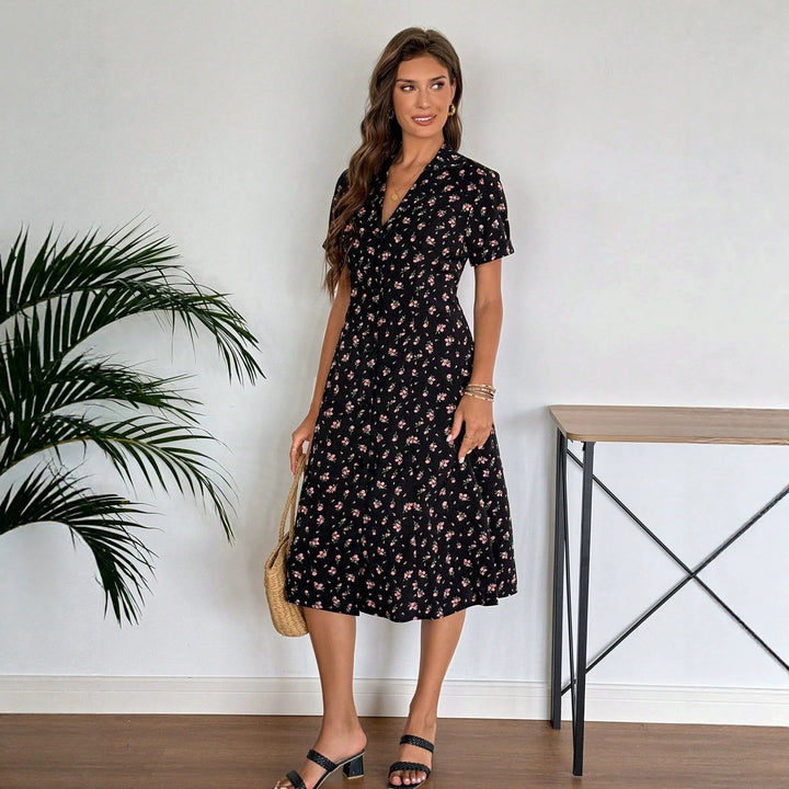 Damen Hemdblusenkleid mit floralen Details Drune