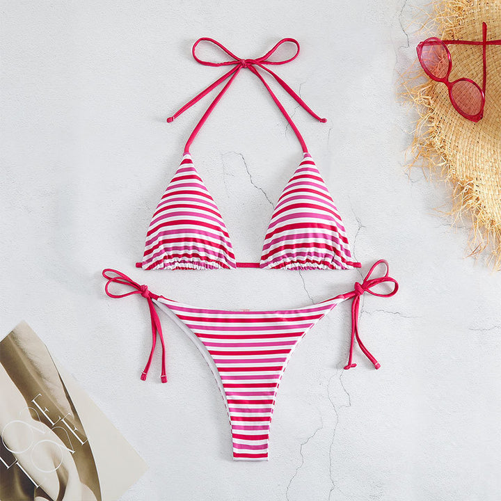 Damen Triangel-Bikini-Set mit verstellbaren Bindebändern Drune