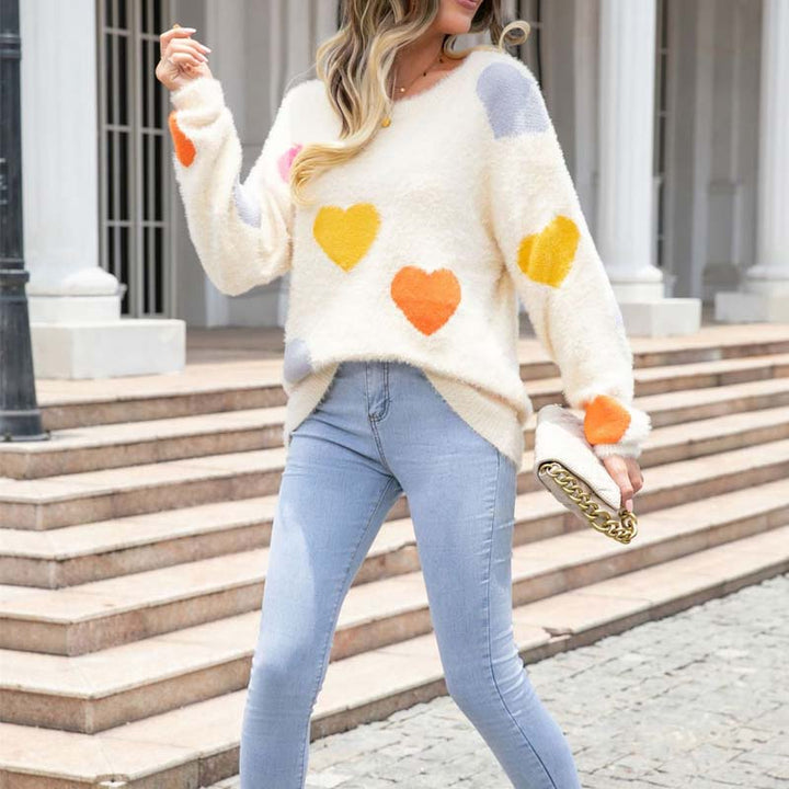 Drune | Strickpullover Mit Süßem Herzmuster