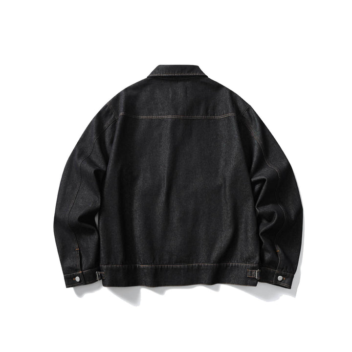 Unisex Boxy-Jeansblouson mit durchgehendem Reißverschluss und Workwear-Taschen Drune