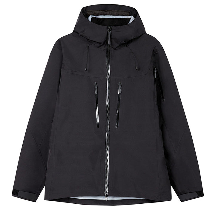 Herren Technische wasserdichte Outdoorjacke mit Kapuze und verschweißten Reißverschlüssen Drune