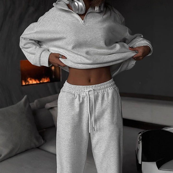 Damen nan lässige Sweatpants mit hohem Komfortbund, innen angerautem Fleece, Kordelzug und tiefen Seitentaschen Drune