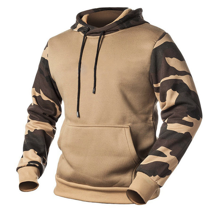 Herren Aktive Camouflage Pullover Hoodie mit Känguru Tasche Drune