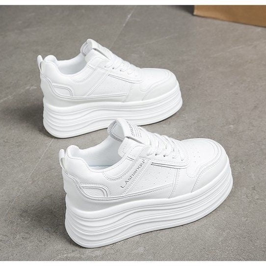 Damen modische Plateau-Sneaker mit strukturiertem Obermaterial und komfortablem Dämpfungssystem Drune