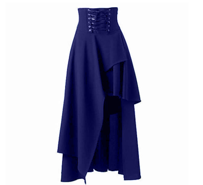 Damen Eleganter asymmetrischer Rock mit Schnürung Drune
