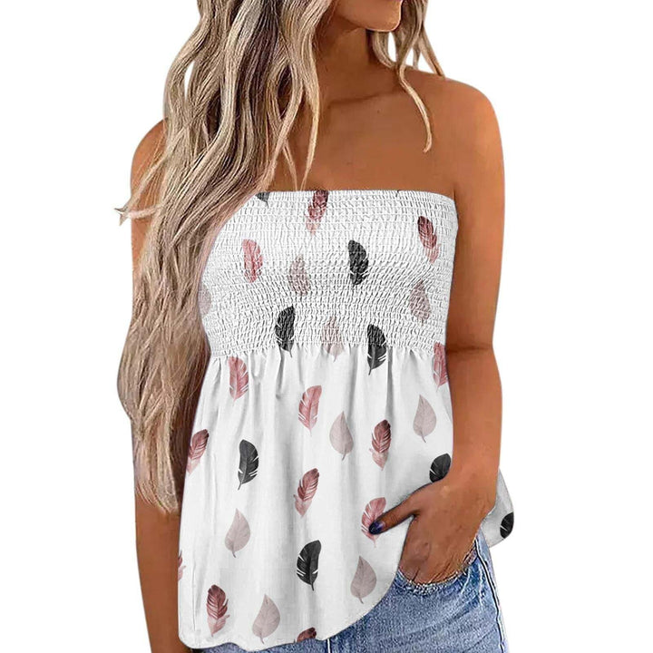 Damen Bandeau-Top mit floralem Einsatz Drune