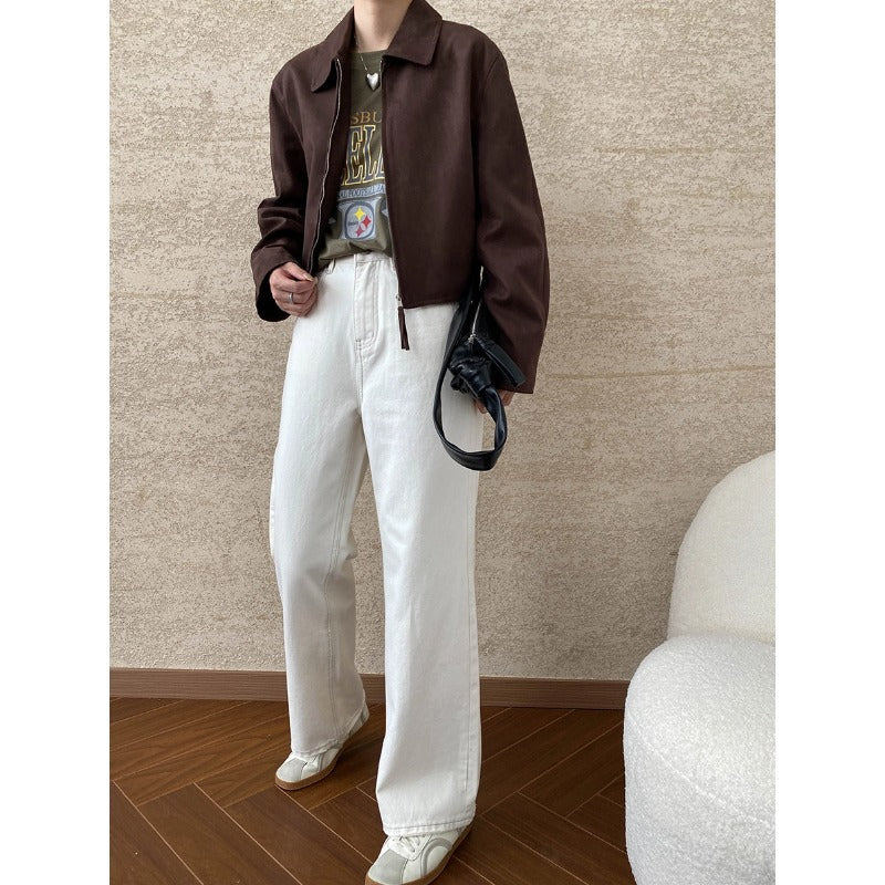 Damen Kurzjacke aus weichem Wildlederimitat mit minimalistischen Details Drune