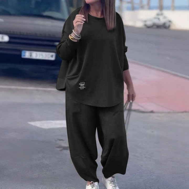 Damen lässiges Lounge-Set mit weit geschnittenem Oberteil und komfortabler Hose Drune