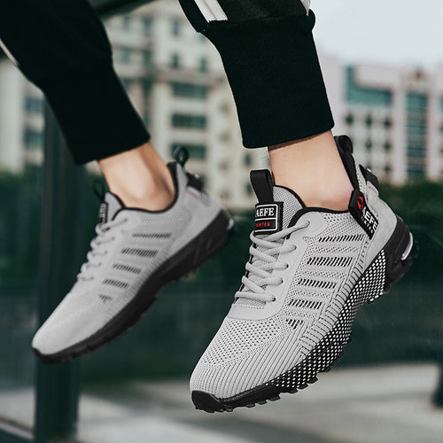 Herren atmungsaktive leichte Laufschuhe mit stoßdämpfender Gelfederung und rutschfester Außensohle Drune