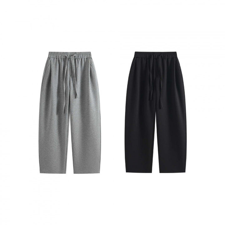 [Damen] Weite Highwaist-Loungehose mit Kordelzug, elastischem Bund und Seitentaschen Drune
