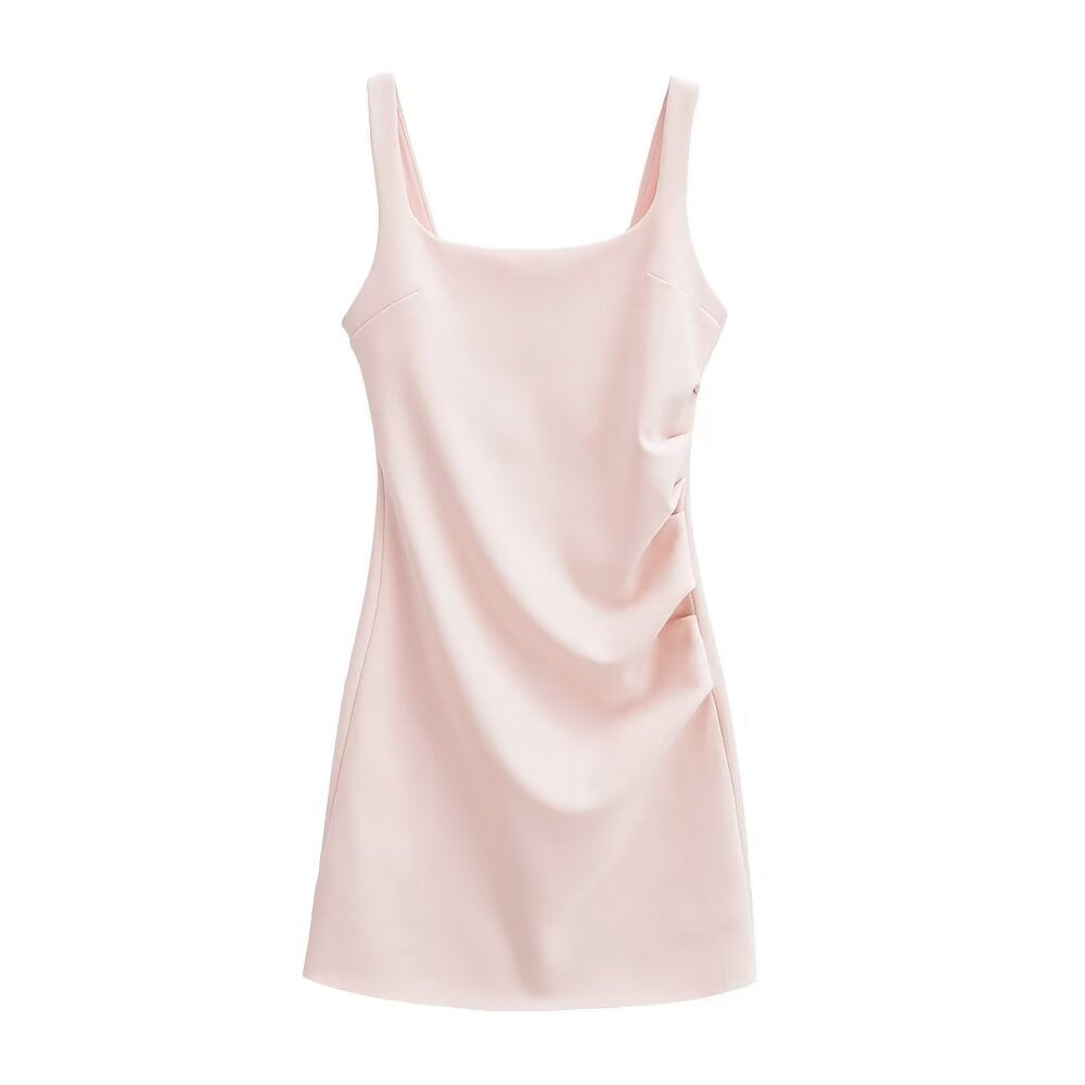 Damen modernes Sommerkleid mit Drapierung Drune