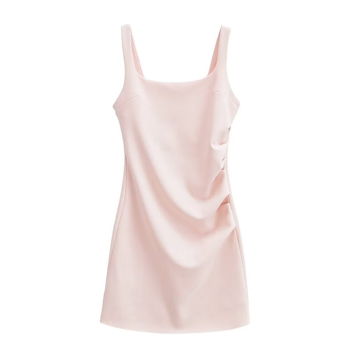 Damen modernes Sommerkleid mit Drapierung Drune